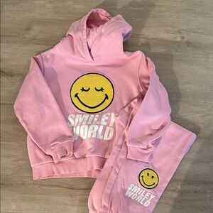 H&M Pink Smiley World Kids Hoodie and Sweatpants